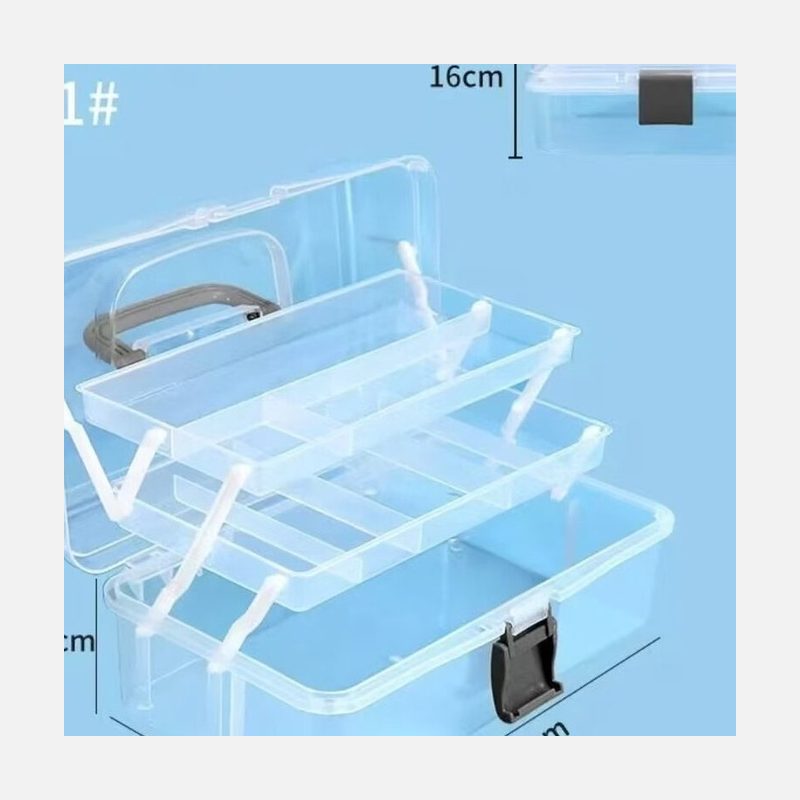 全透明三层收纳箱 特大号手提 细节图1